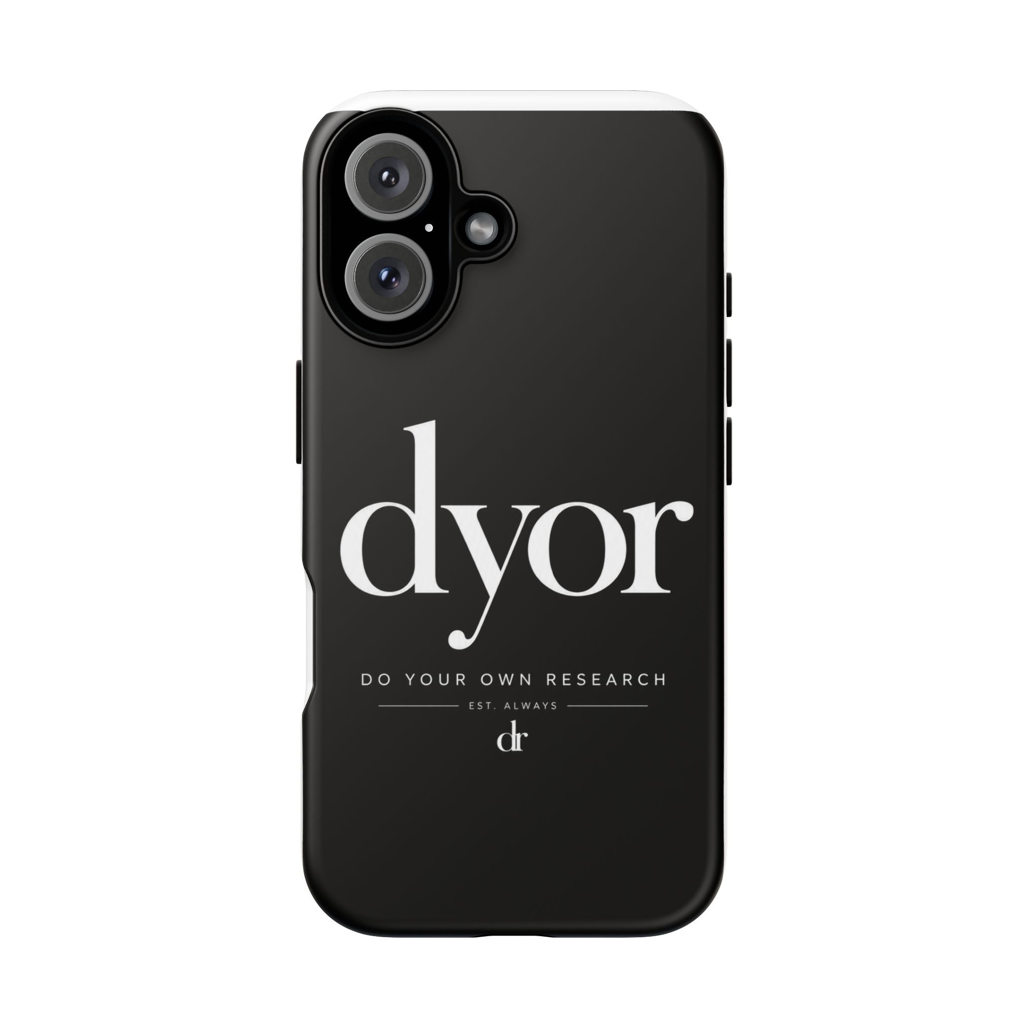 Phone Case — 'dyor' Minimalist Black Glossy Case (Do Your Own Research)