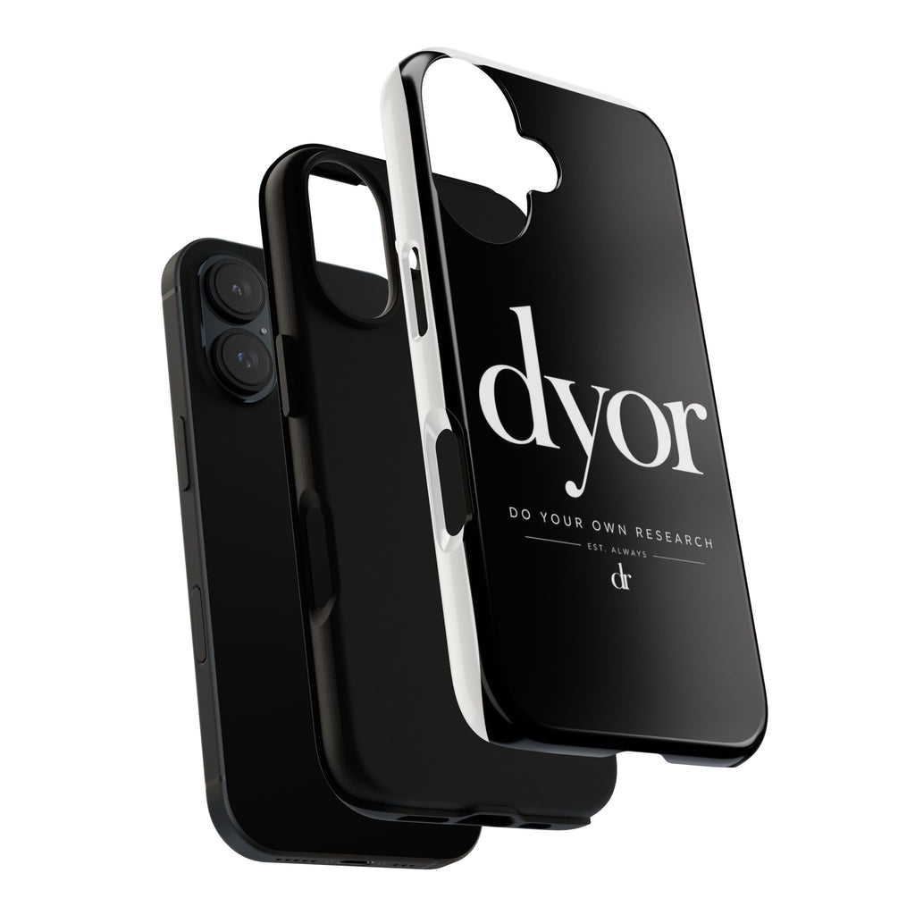 Phone Case — 'dyor' Minimalist Black Glossy Case (Do Your Own Research)