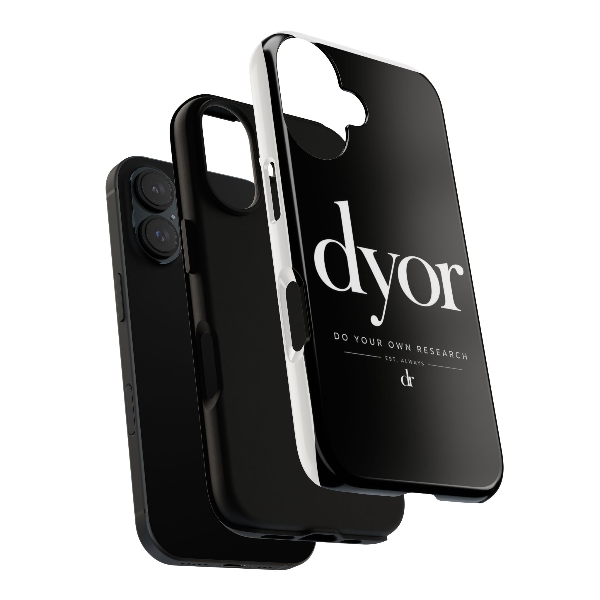 Phone Case — 'dyor' Minimalist Black Glossy Case (Do Your Own Research)