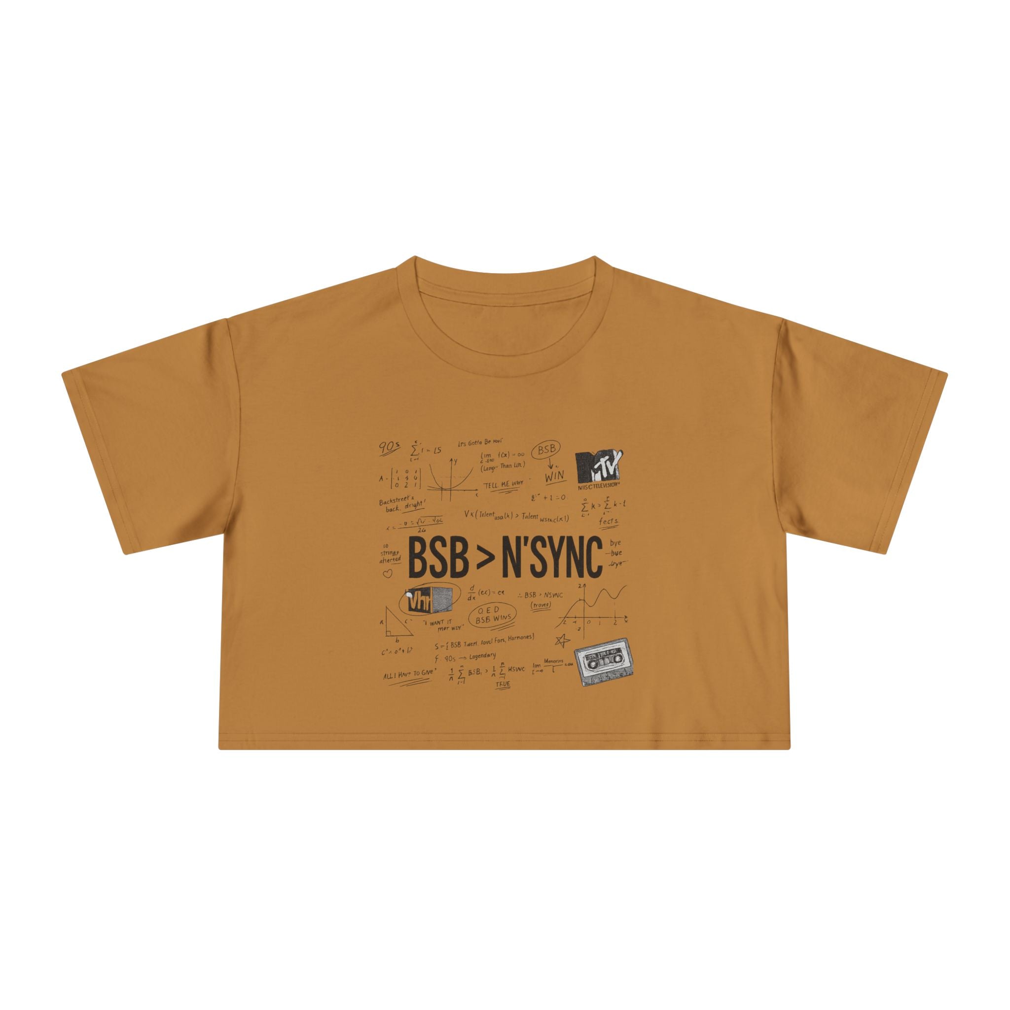 Women's Crop Tee — bsb>n'sync Retro Boy Band Graphic