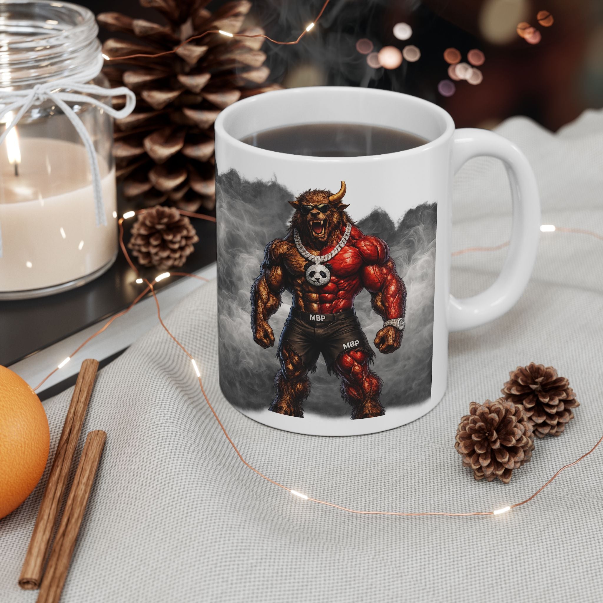 ManBearPig Ceramic Mug — Funny Half Man Half Bear Half Pig Coffee Cup (11oz, 15oz)