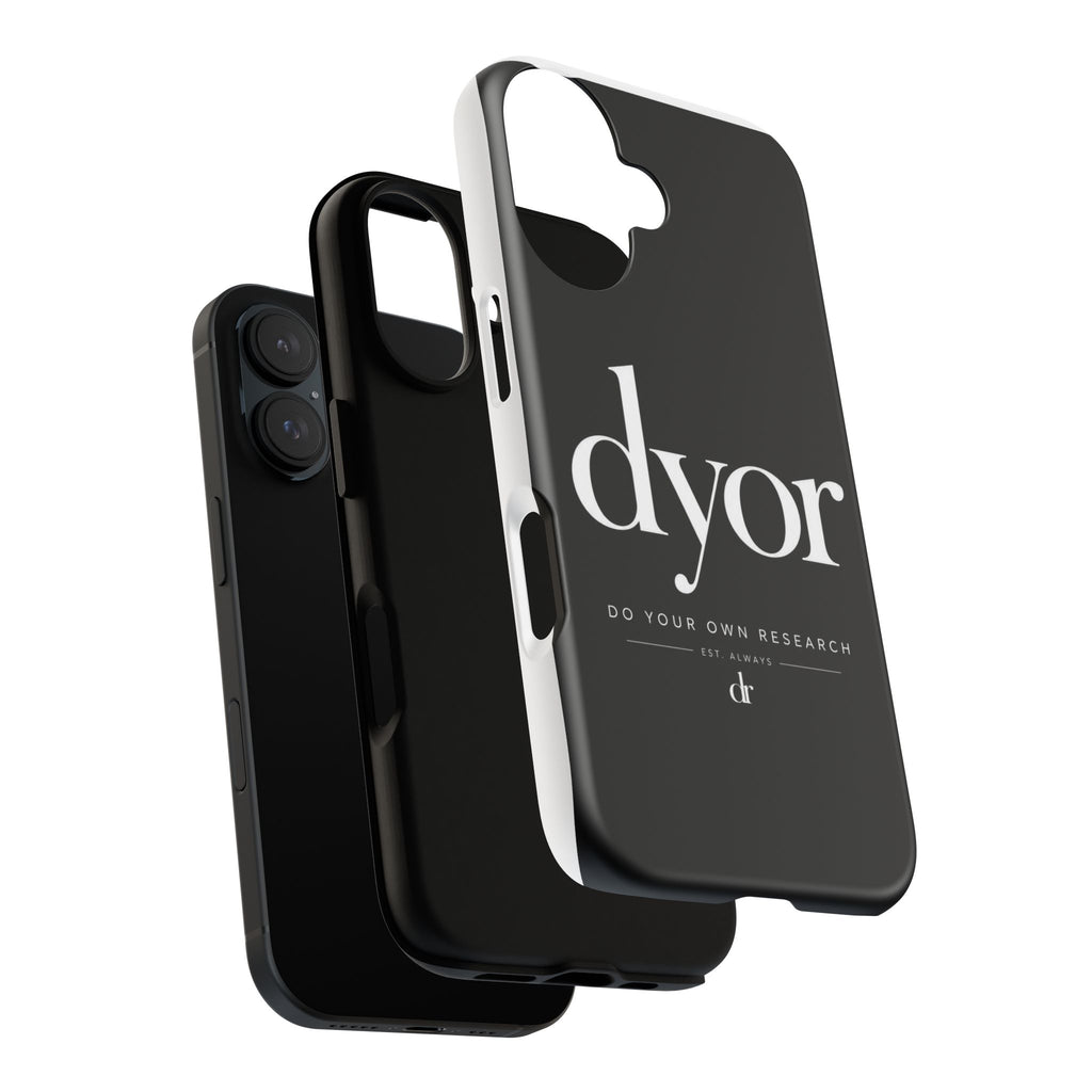 Phone Case — 'dyor' Minimalist Black Glossy Case (Do Your Own Research)