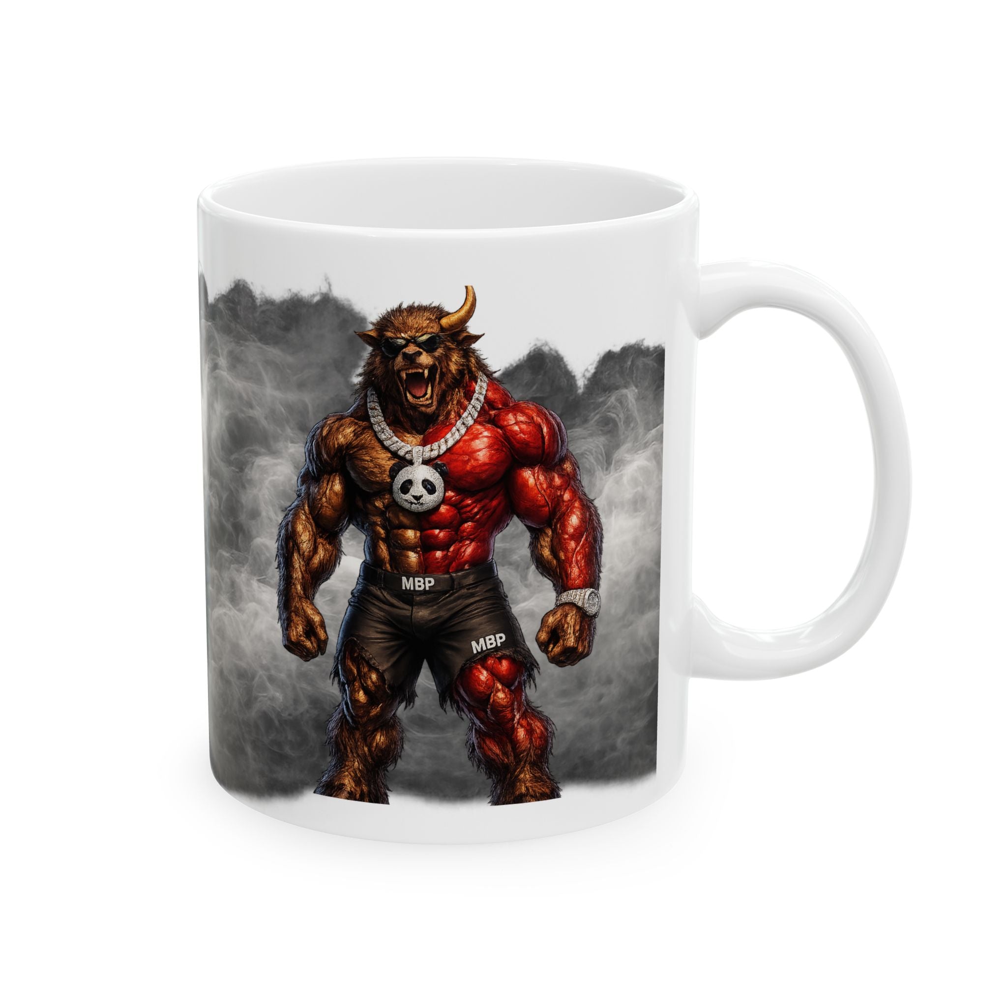 ManBearPig Ceramic Mug — Funny Half Man Half Bear Half Pig Coffee Cup (11oz, 15oz)
