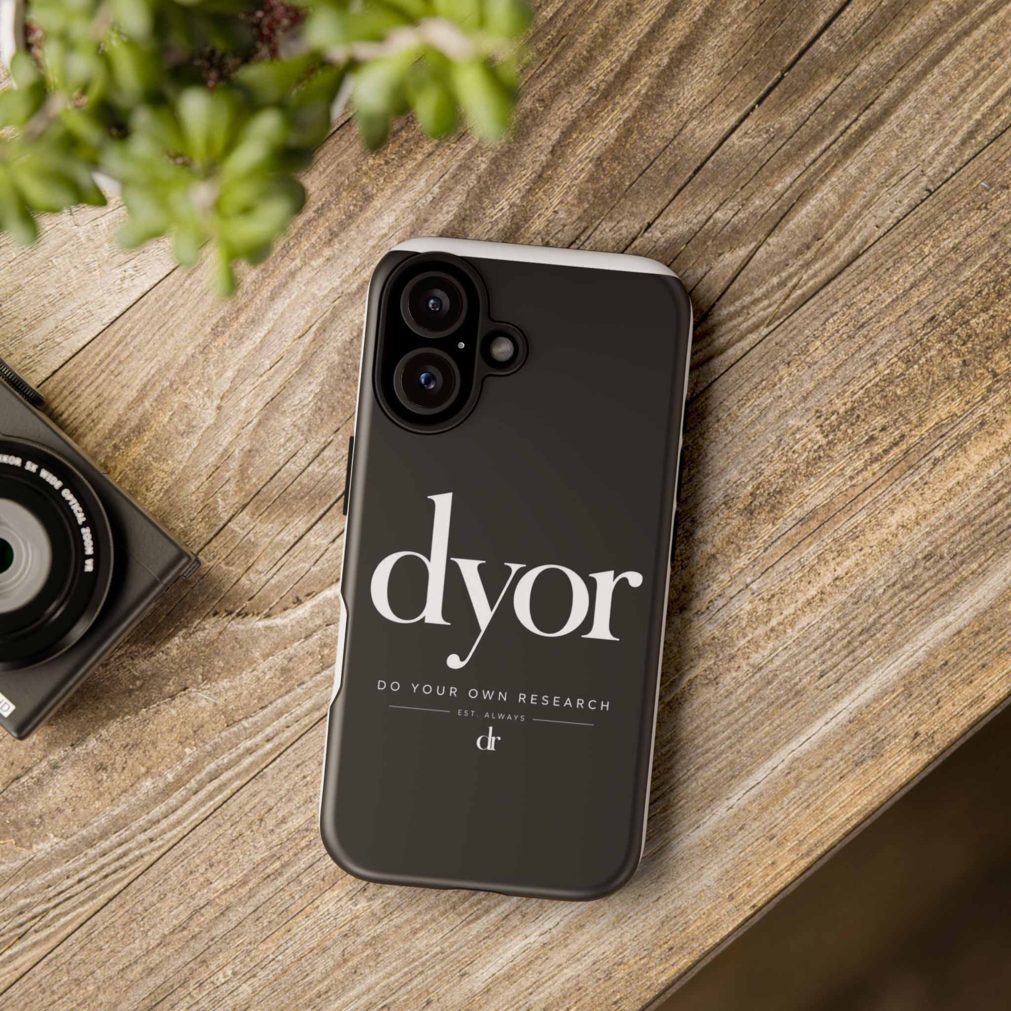 Phone Case — 'dyor' Minimalist Black Glossy Case (Do Your Own Research)
